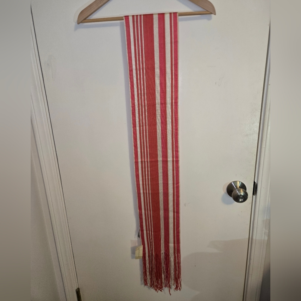 Ann Taylor Red and White Striped Curtain